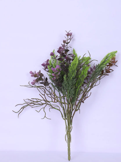 Artificial Eucalyptus Bouquets for Wedding Floral Arrangement (40 cm Tall, Without Pot, Pack of 3, Multicolor)