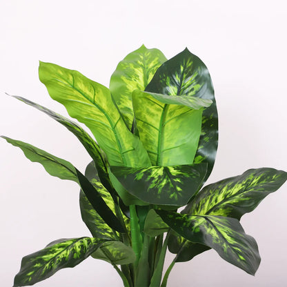 Artificial Dieffenbachia Plant with Basic Black Pot – 95 cm Tall, Green