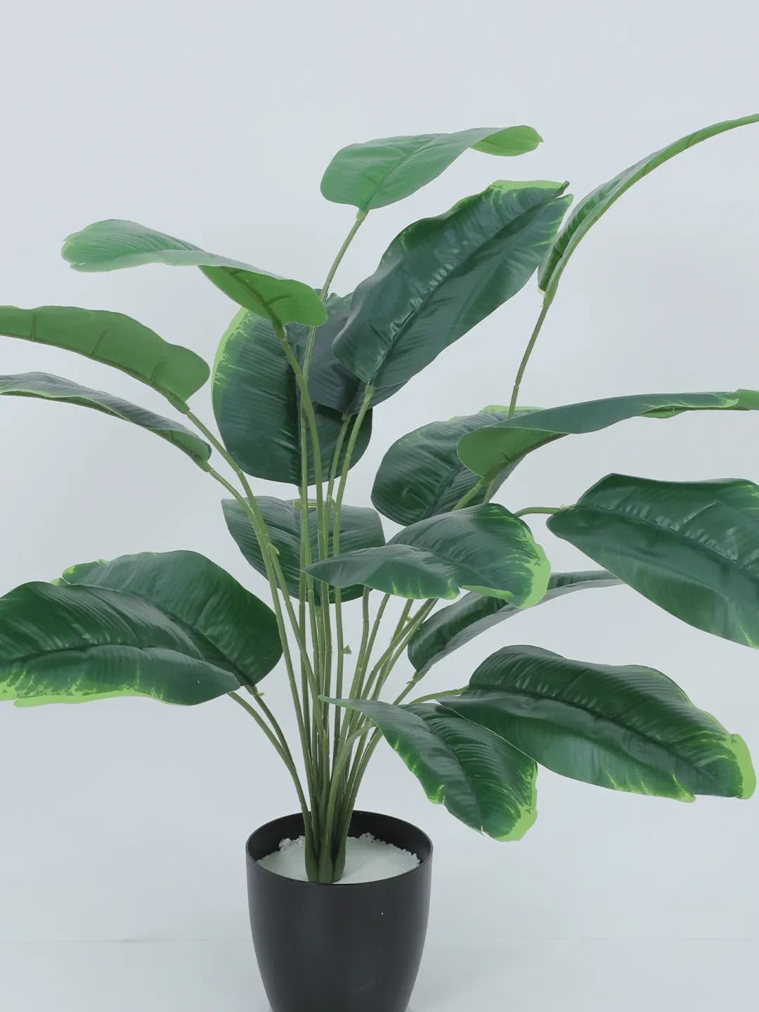 Artificial Banana Leaf Plants for with Pot (18 Leaves, 65 cm Tall, Green)