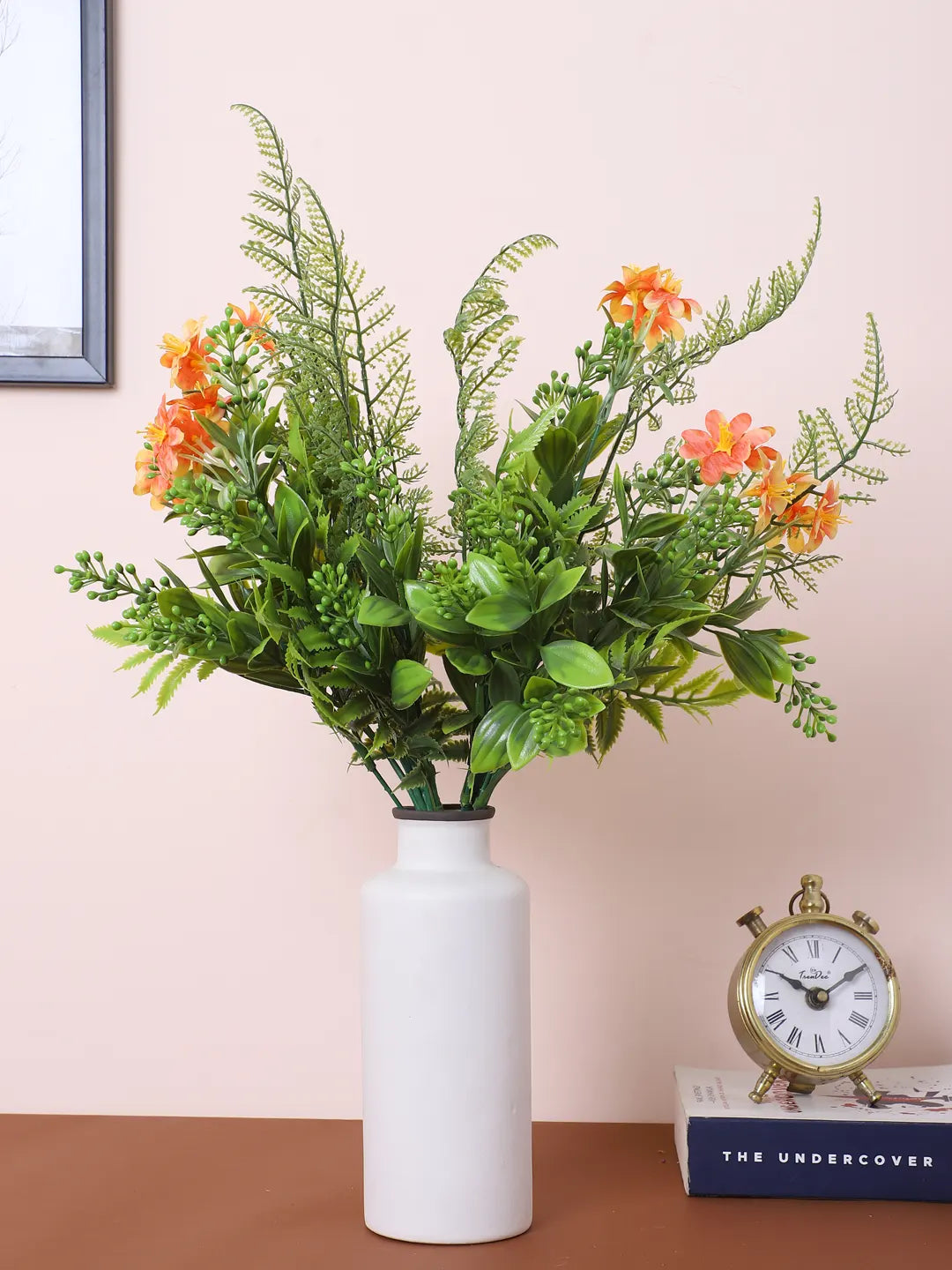 Artificial Green with Flower Bouquets for Wedding Floral Arrangement (40 cm Tall, Without Pot, Pack of 3)