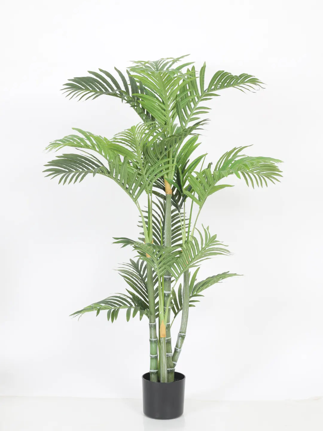 Artificial Areca Palm Plant with Basic Black Pot - 4 feet Green