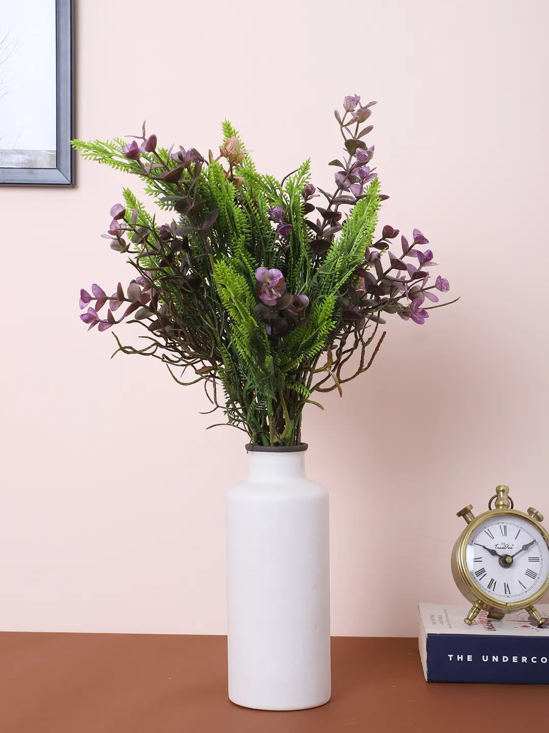 Artificial Eucalyptus Bouquets for Wedding Floral Arrangement (40 cm Tall, Without Pot, Pack of 3, Multicolor)