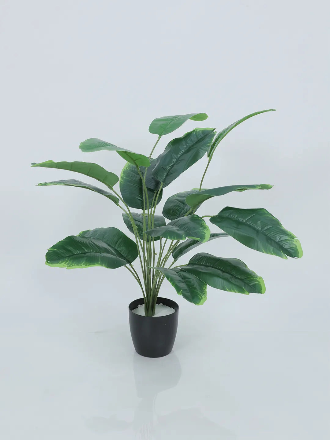 Artificial Banana Leaf Plants for with Pot (18 Leaves, 65 cm Tall, Green)
