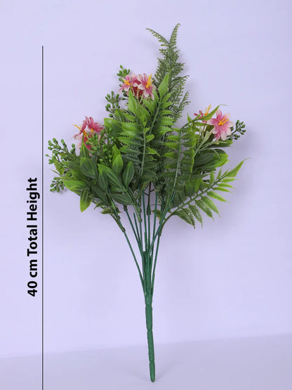 Artificial Green with Flower Bouquets for Wedding Floral Arrangement (40 cm Tall, Without Pot, Pack of 3)