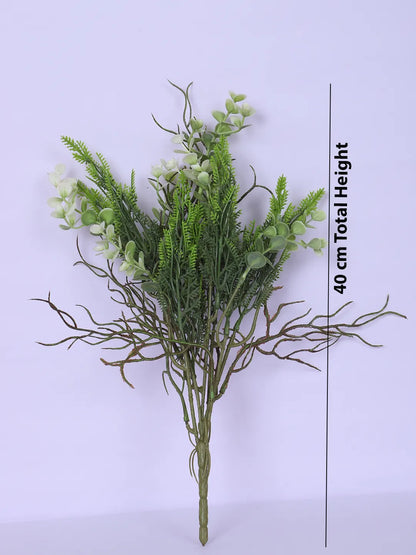 Artificial Eucalyptus Bouquets for Wedding Floral Arrangement (40 cm Tall, Without Pot, Pack of 3, Multicolor)