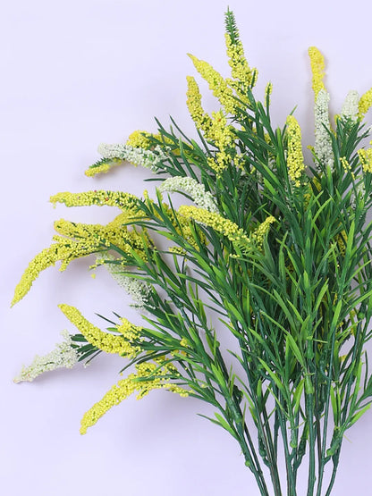 Artificial Hogla Flower for Vase Wedding Floral Arrangement (34 cm Tall, Pack of 3, Yellow)