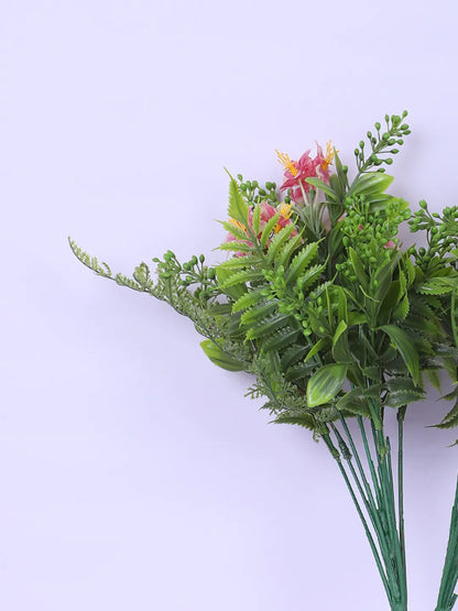 Artificial Green with Flower Bouquets for Wedding Floral Arrangement (40 cm Tall, Without Pot, Pack of 3)