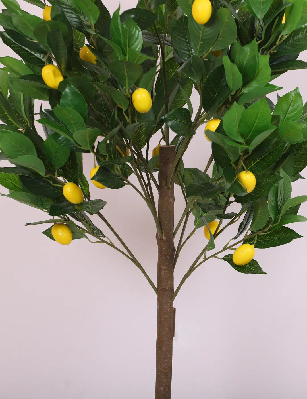 Artificial Tropical Lemon Plant with Basic Black Pot – 4.5 Feet Tall