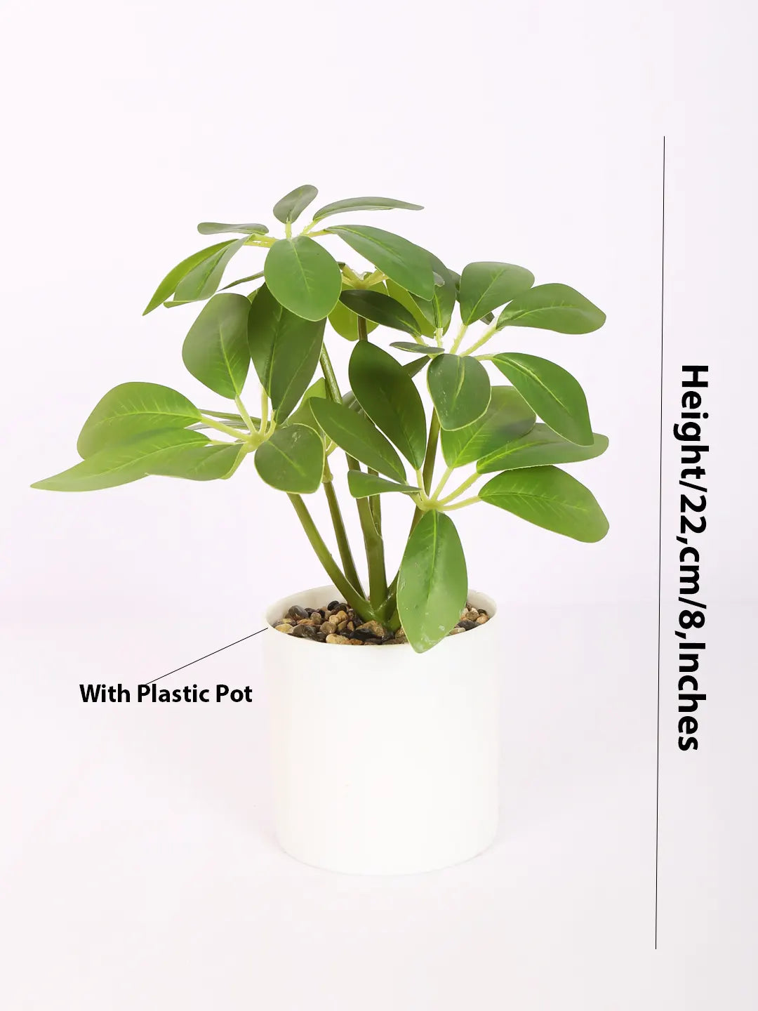 Artificial Schefflera Plants With Pot (22 cm Tall, Green)