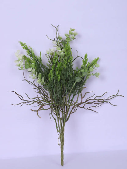 Artificial Eucalyptus Bouquets for Wedding Floral Arrangement (40 cm Tall, Without Pot, Pack of 3, Multicolor)