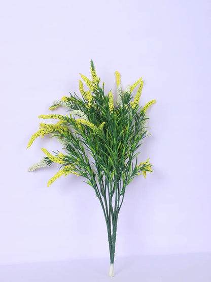 Artificial Hogla Flower for Vase Wedding Floral Arrangement (34 cm Tall, Pack of 3, Yellow)