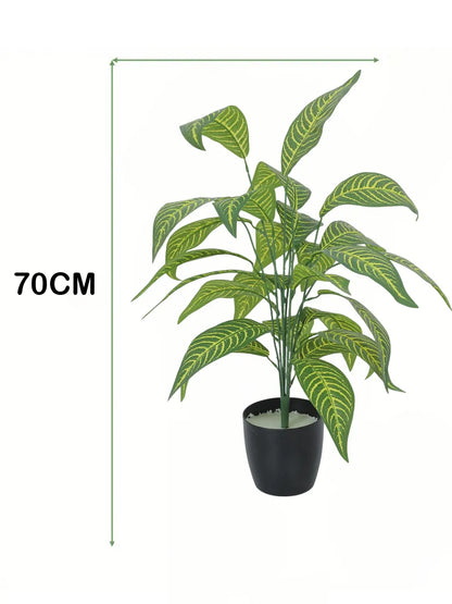 Artificial Yellow Croton Plants for Interior Decor/Home Decor/Office Decor|26 Leaves (with Pot, 70 cm Tall)