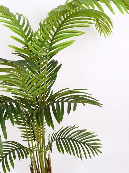 Artificial Lush Green Areca Palm Plants with Basic Black Pot - 5 Feet tall