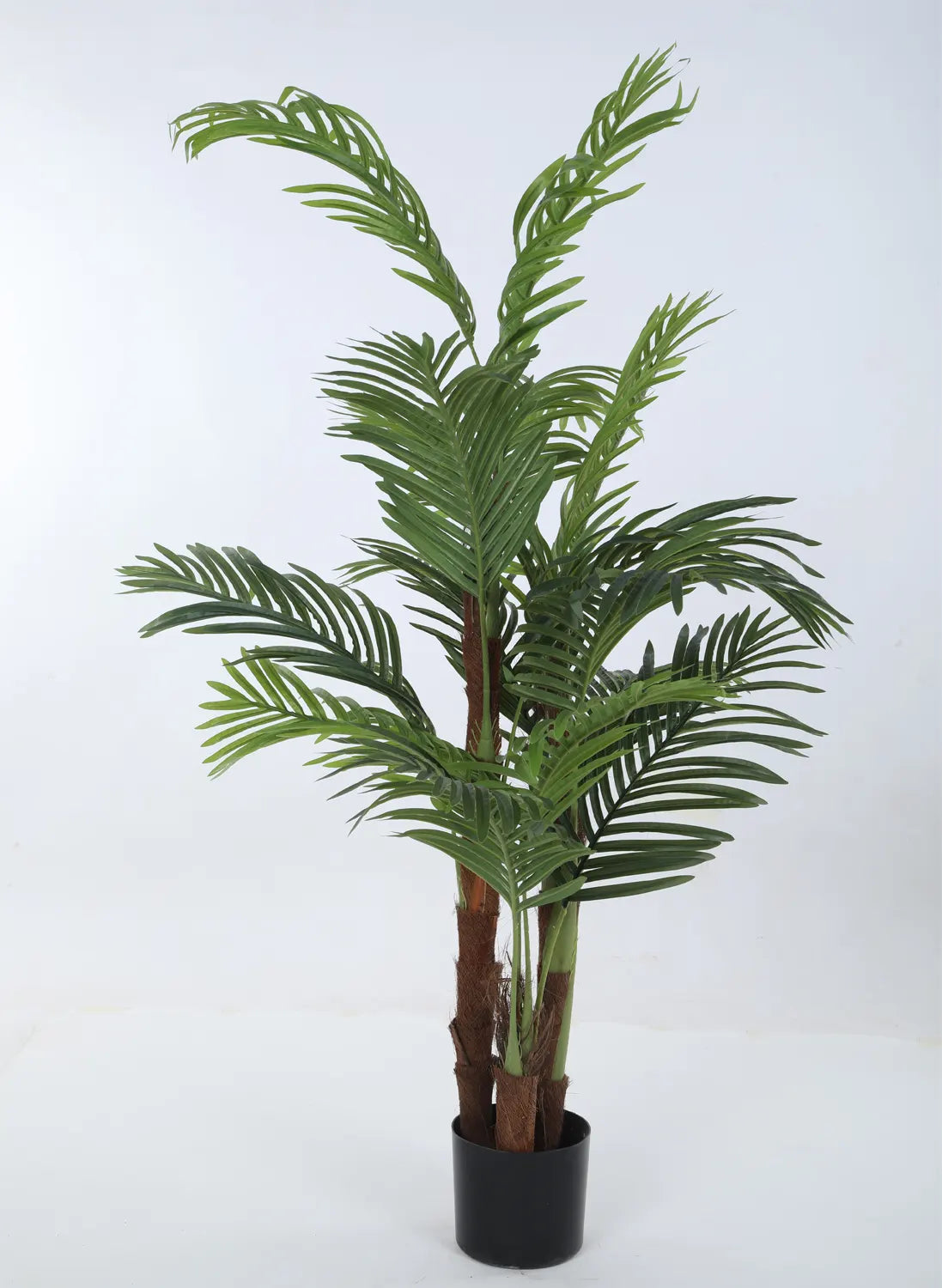 Artificial Lush Green Areca Palm Plants with Basic Black Pot - 5 Feet