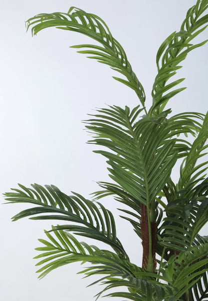 Artificial Lush Green Areca Palm Plants with Basic Black Pot - 5 Feet