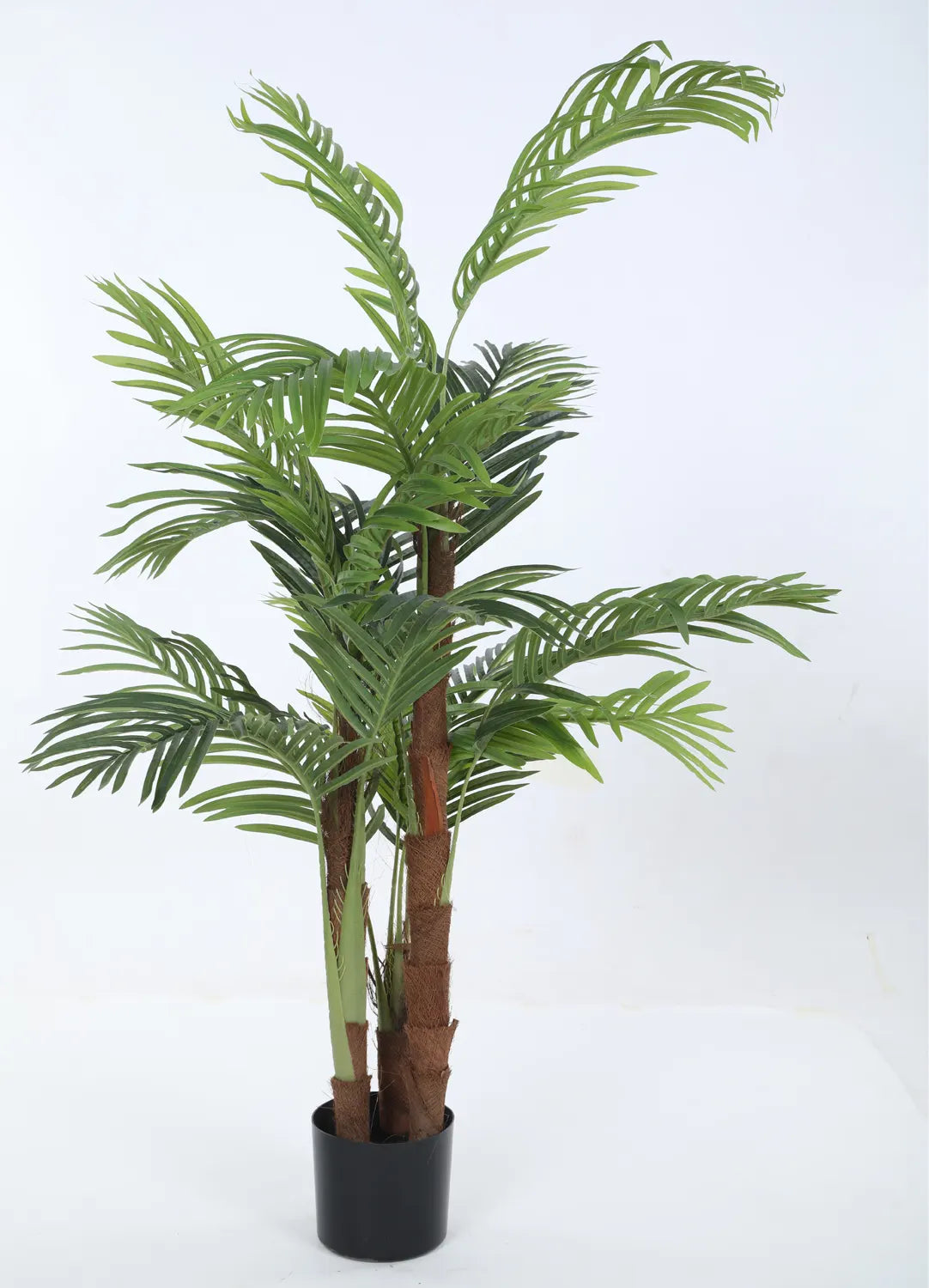 Artificial Lush Green Areca Palm Plants with Basic Black Pot - 5 Feet