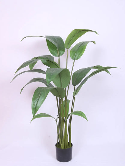 Artificial Birds of Paradise &amp; Banana Plant with Basic Black Pot - 150 cm Tall