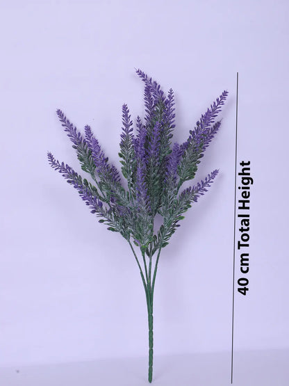 Artificial Lavender Flowers Faux Plants for Vase Pot Home Décor Wedding Kitchen Garden (Pack of 3, Blue)