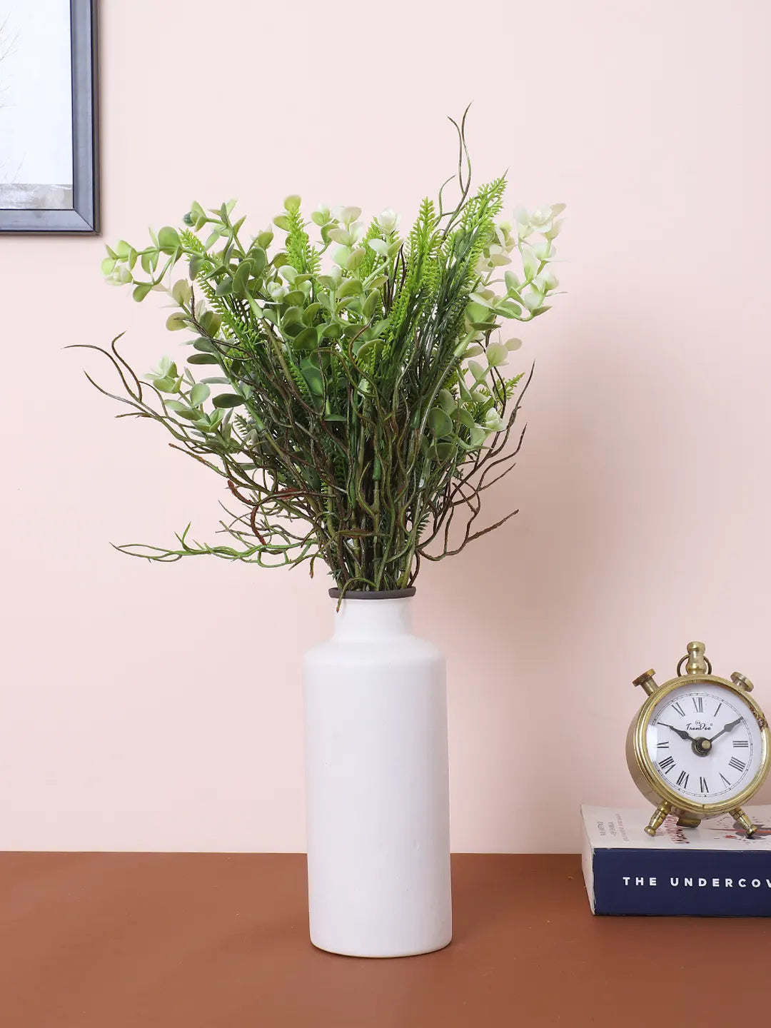 Artificial Eucalyptus Bouquets for Wedding Floral Arrangement (40 cm Tall, Without Pot, Pack of 3, Multicolor)
