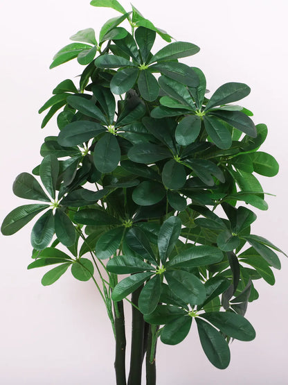 Artificial Schefflera Plant with Basic Black Pot - 100 cm Tall, Green