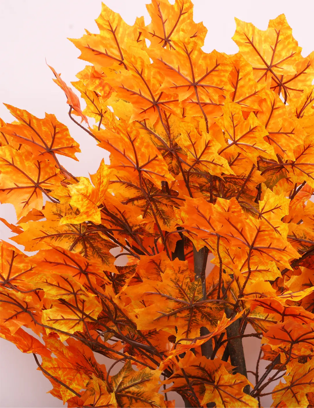 Artificial Maple Plant with Basic Black Pot - 130 cm Tall Orange