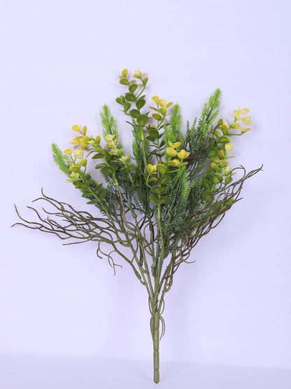 Artificial Eucalyptus Bouquets for Wedding Floral Arrangement (40 cm Tall, Without Pot, Pack of 3, Multicolor)