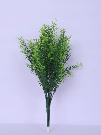 Artificial Bamboo Grass Bouquets For Wedding Floral Arrangement (30 cm Tall, Without Pot, Pack of 3, Green)