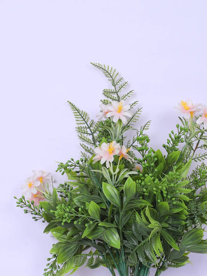 Artificial Green with Flower Bouquets for Wedding Floral Arrangement (40 cm Tall, Without Pot, Pack of 3)