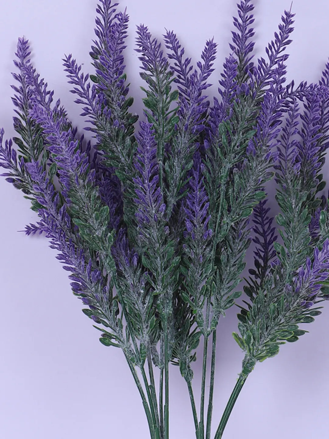 Artificial Lavender Flowers Faux Plants for Vase Pot Home Décor Wedding Kitchen Garden (Pack of 3, Blue)