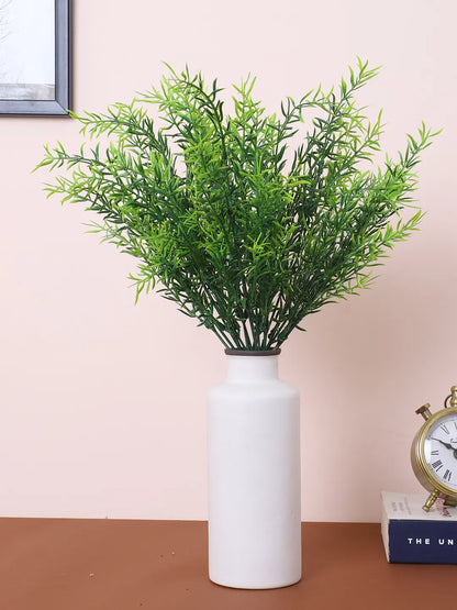 Artificial Bamboo Grass Bouquets For Wedding Floral Arrangement (30 cm Tall, Without Pot, Pack of 3, Green)