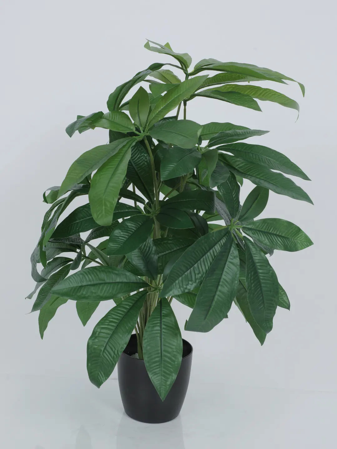 Artificial Pachira Leaf Plants for with Pot (18 Leaves, 65 cm Tall, Green)