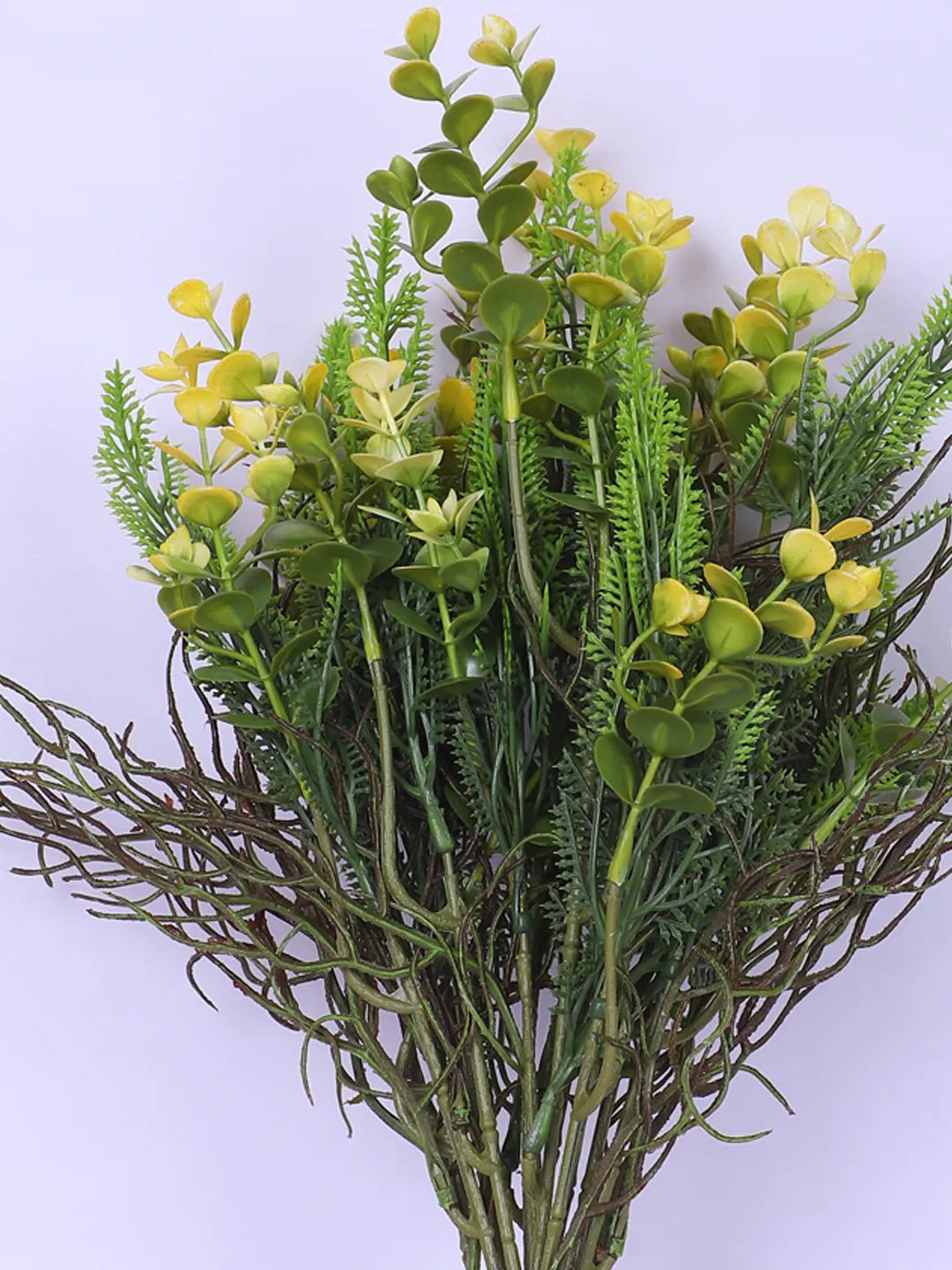 Artificial Eucalyptus Bouquets for Wedding Floral Arrangement (40 cm Tall, Without Pot, Pack of 3, Multicolor)