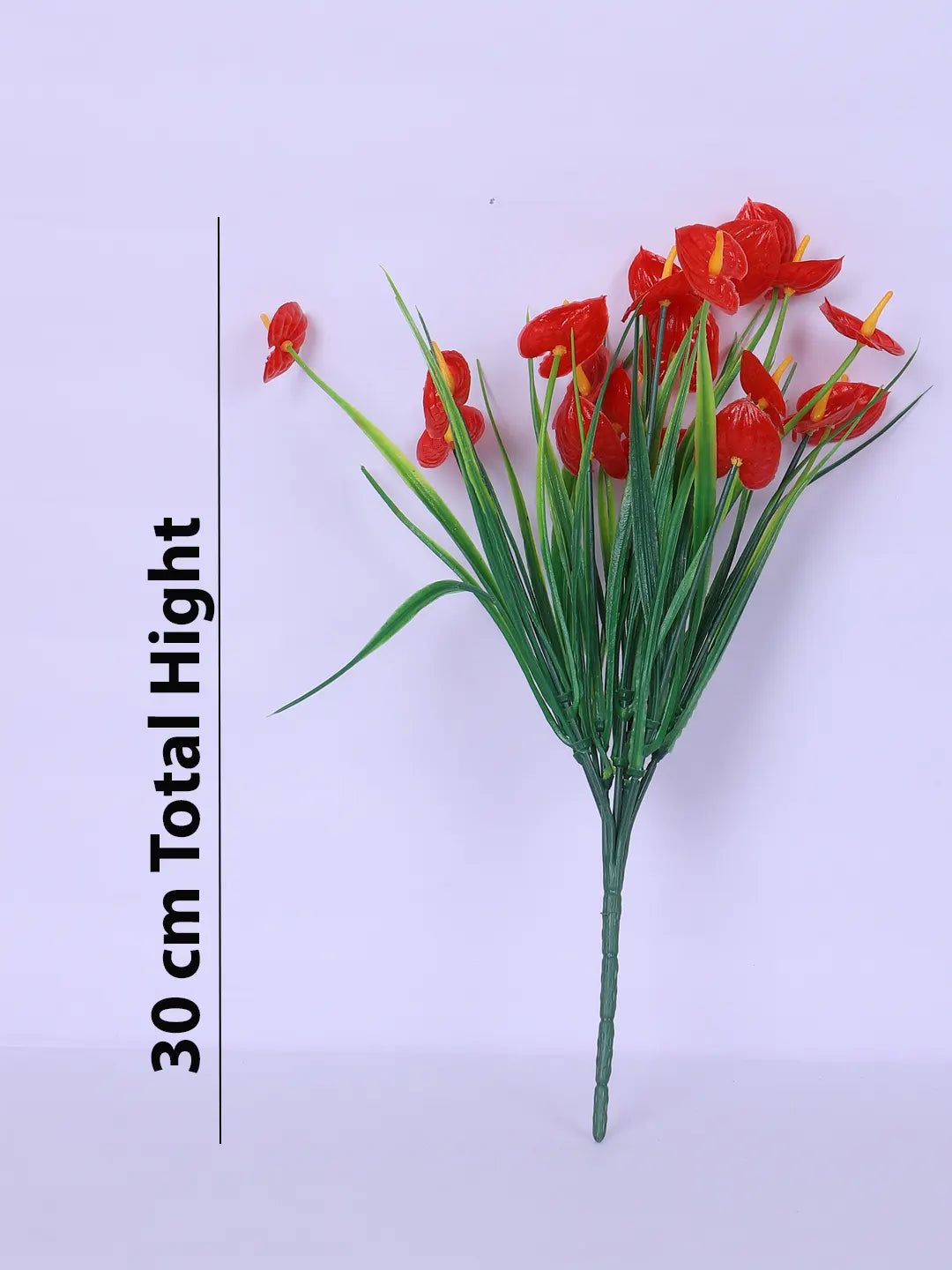 Artificial Calla Lily Flower Bouquets Wedding Floral Arrangement (30 cm Tall, Pack of 3, Red)