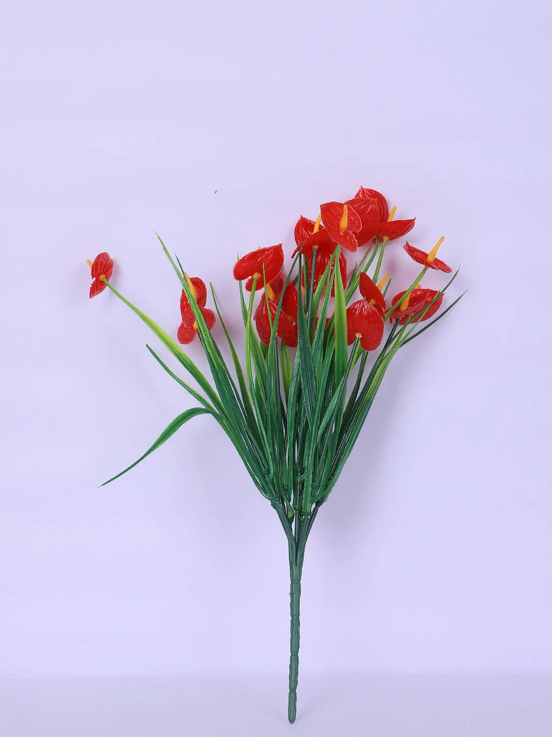 Artificial Calla Lily Flower Bouquets Wedding Floral Arrangement (30 cm Tall, Pack of 3, Red)