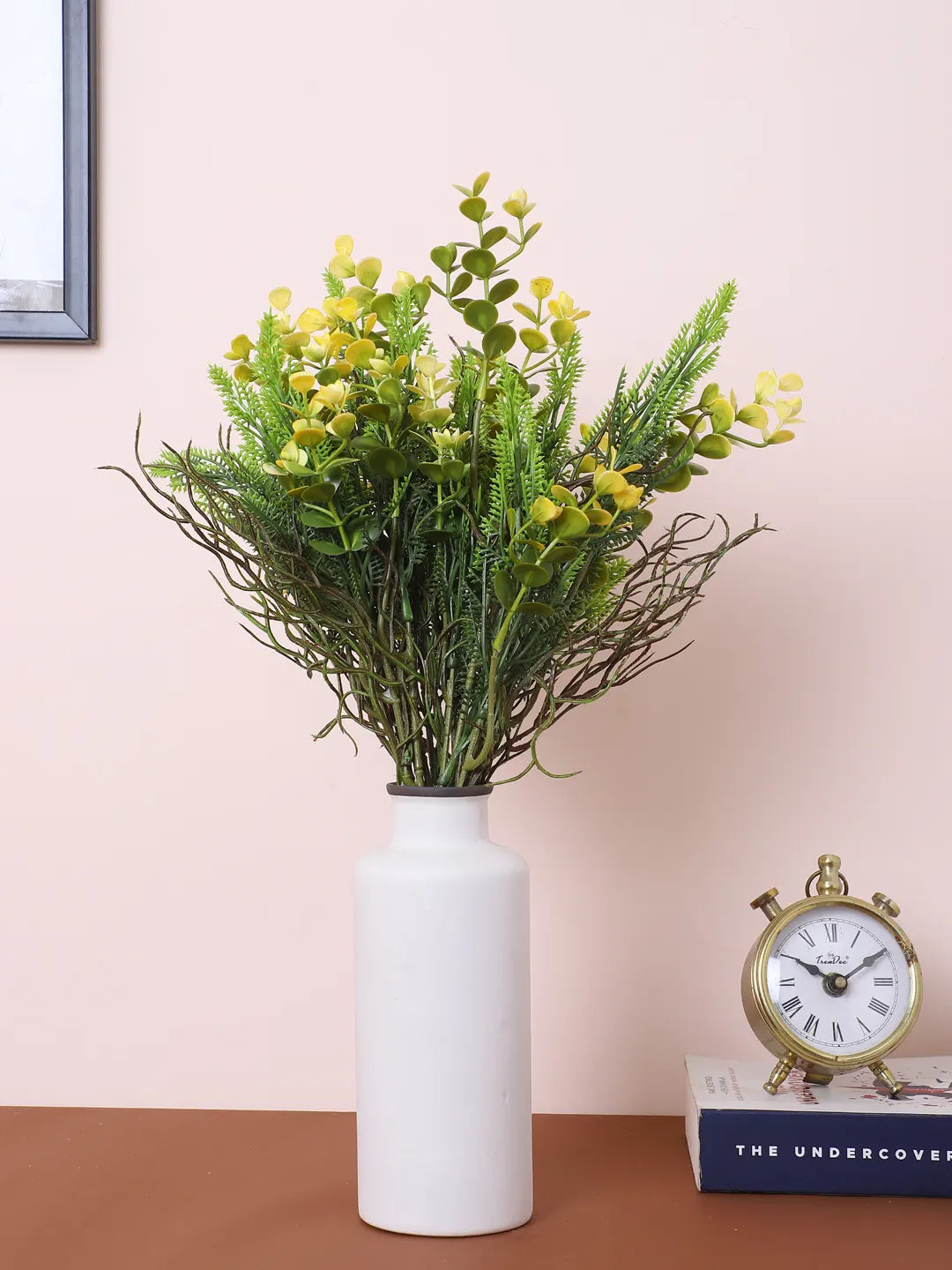 Artificial Eucalyptus Bouquets for Wedding Floral Arrangement (40 cm Tall, Without Pot, Pack of 3, Multicolor)