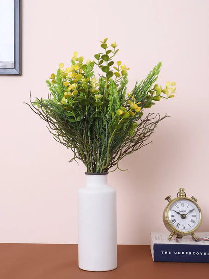 Artificial Eucalyptus Bouquets for Wedding Floral Arrangement (40 cm Tall, Without Pot, Pack of 3, Multicolor)