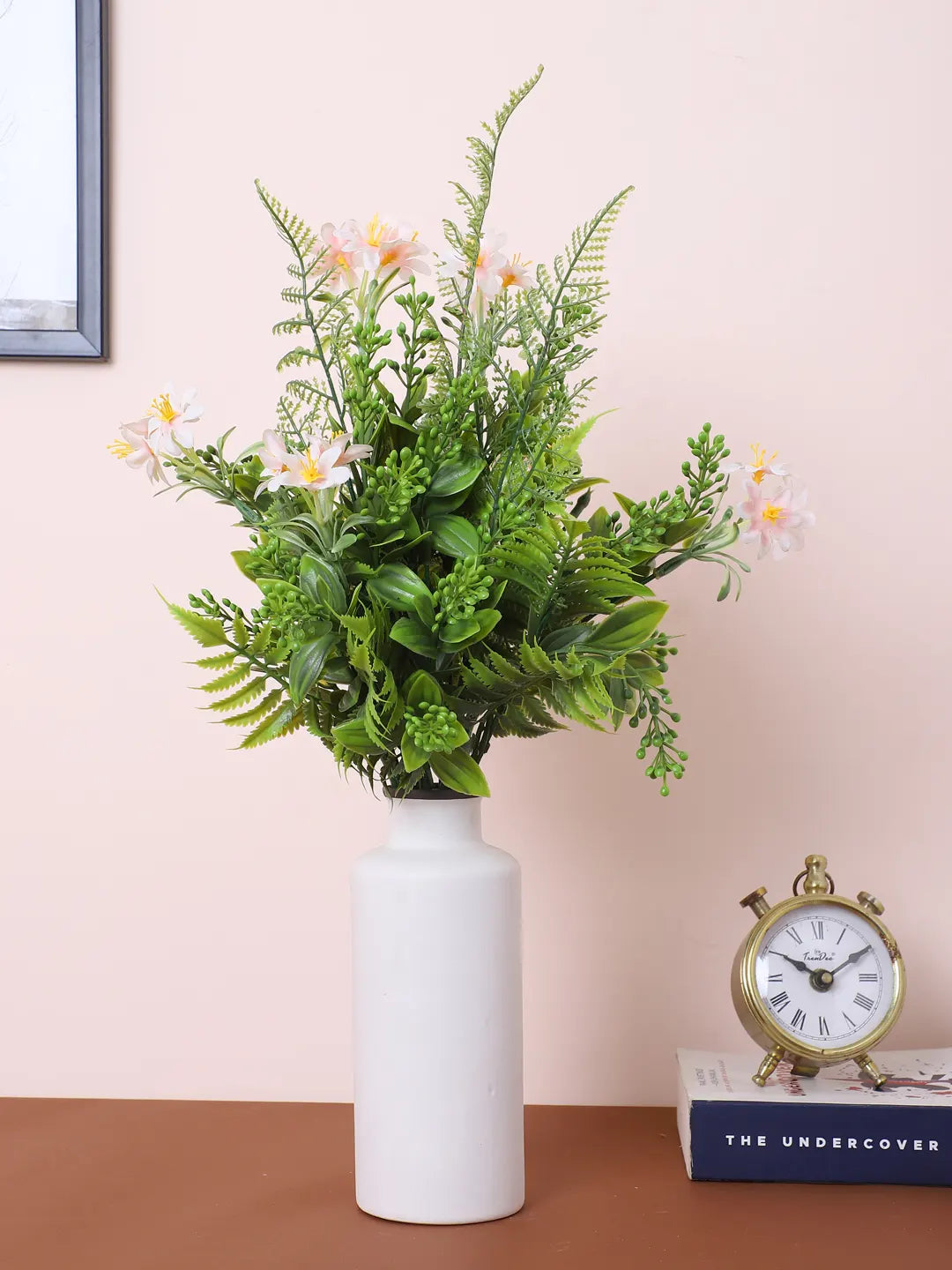 Artificial Green with Flower Bouquets for Wedding Floral Arrangement (40 cm Tall, Without Pot, Pack of 3)