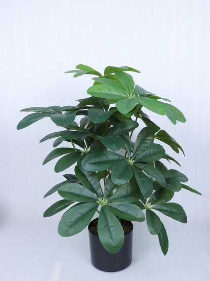 Artificial Schefflera Leaf Plants for with Pot (18 Leaves, 65 cm Tall, Green)