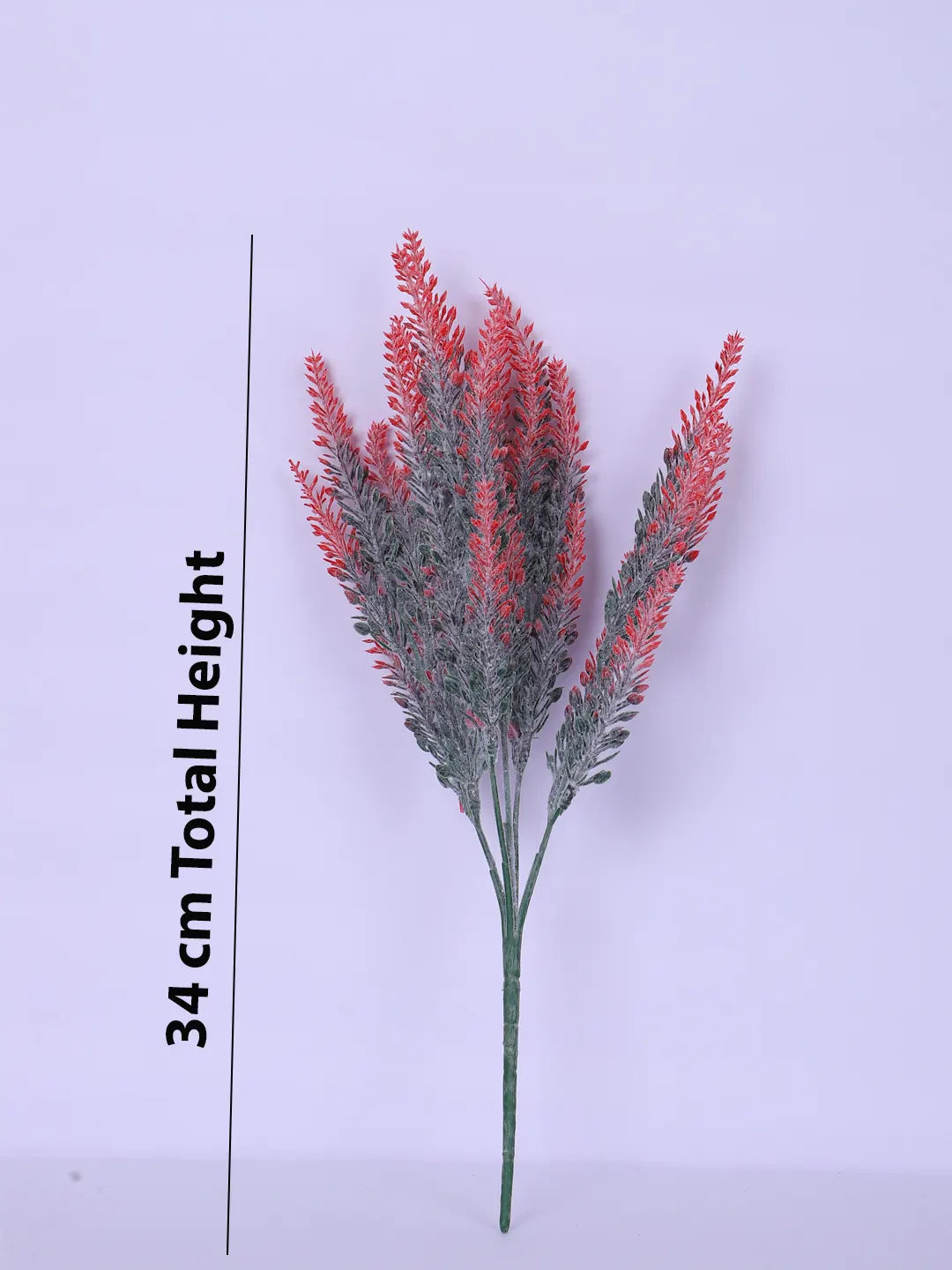 Artificial Lavender Flowers Faux Plants for Vase Pot Home Décor Wedding Kitchen Garden (Pack of 3, Red)