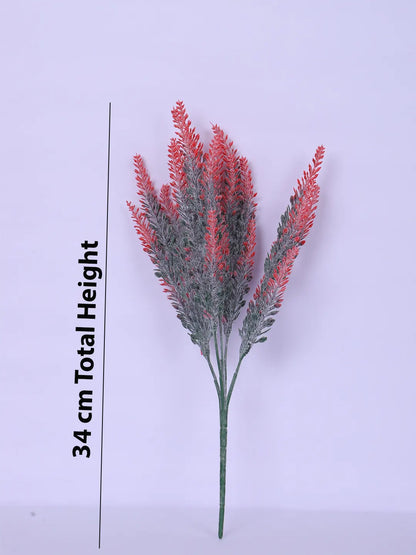 Artificial Lavender Flowers Faux Plants for Vase Pot Home Décor Wedding Kitchen Garden (Pack of 3, Red)