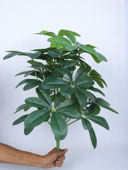 Artificial Schefflera Leaf Plants for with Pot (18 Leaves, 65 cm Tall, Green)