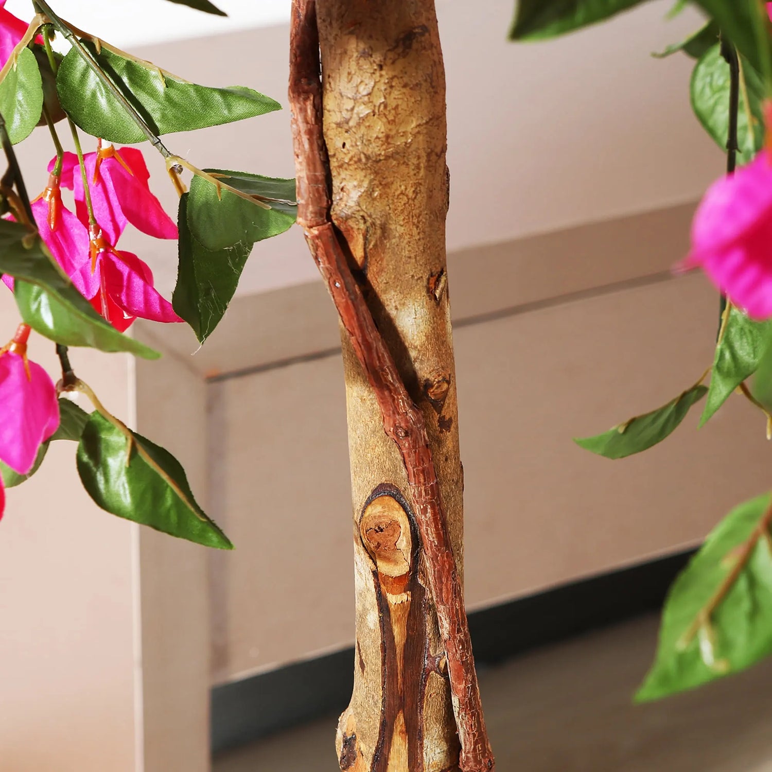 Artificial Bougainvillea Flowers Plants with Pot -150 cm Tall, Green/Pink