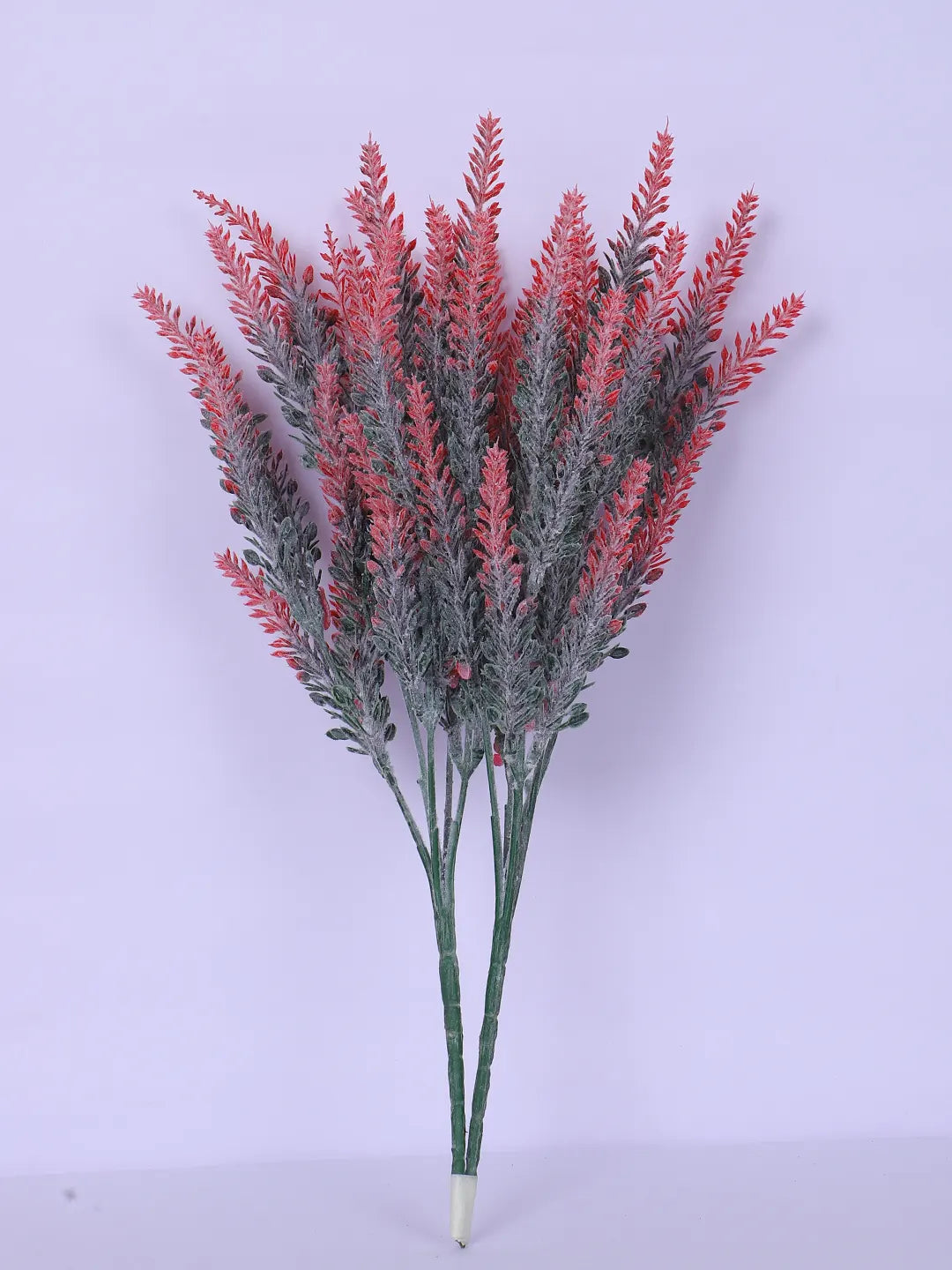 Artificial Lavender Flowers Faux Plants for Vase Pot Home Décor Wedding Kitchen Garden (Pack of 3, Red)