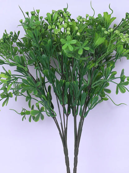 Artificial Green Bouquets for Wedding Floral Arrangement (40 cm Tall, Without Pot, Pack of 3, Multicolor)