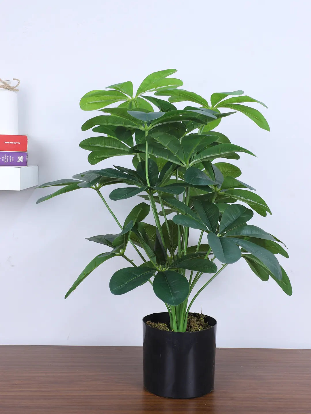 Artificial Schefflera Leaf Plants for with Pot (18 Leaves, 65 cm Tall, Green)