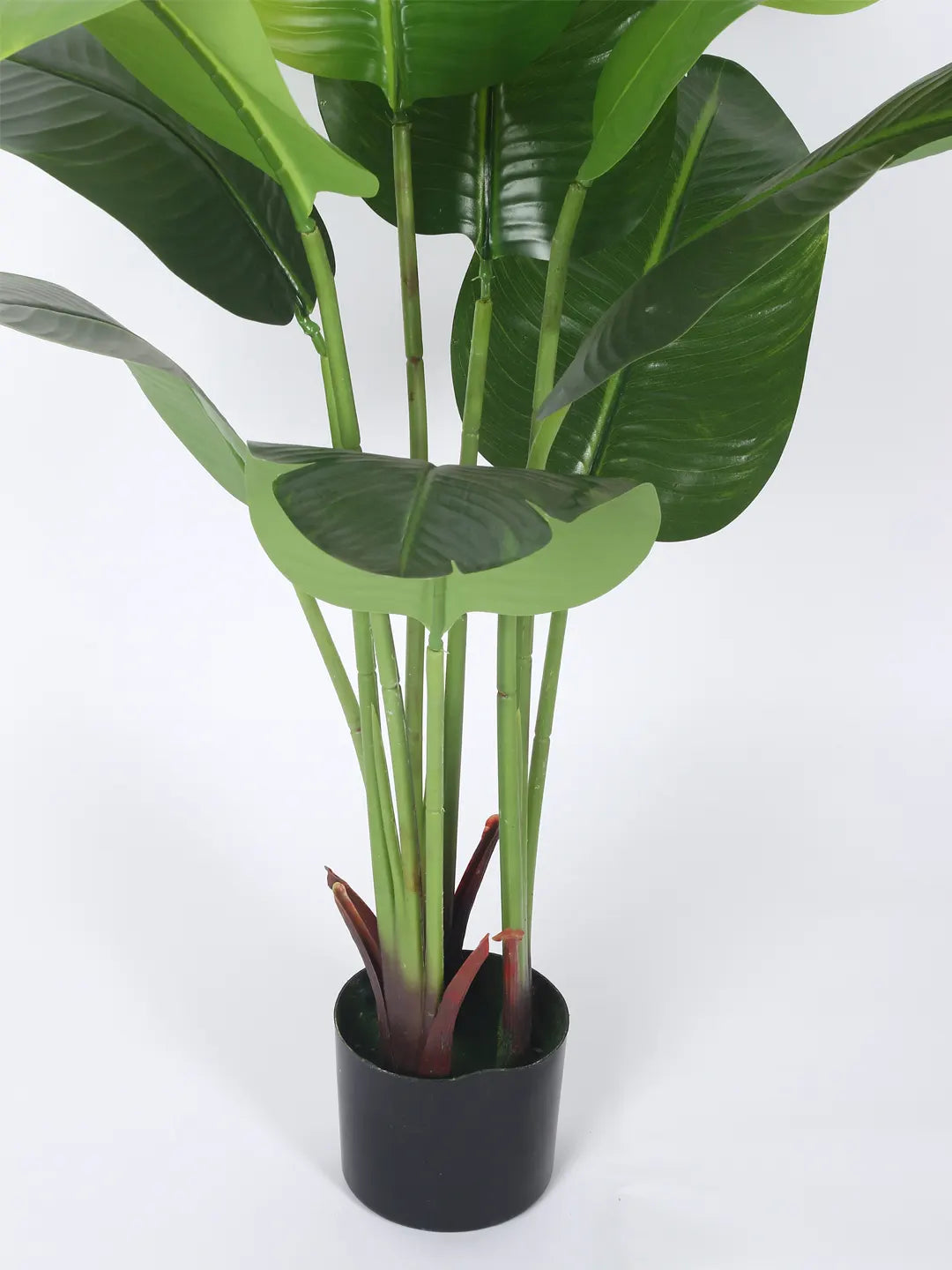 Artificial Banana Palm Plant with Basic Black Pot - 4 feet Green