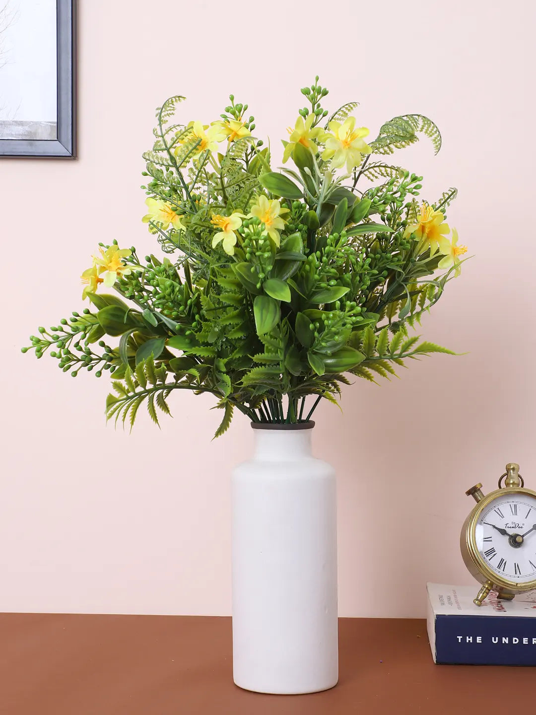 Artificial Green with Flower Bouquets for Wedding Floral Arrangement (40 cm Tall, Without Pot, Pack of 3)