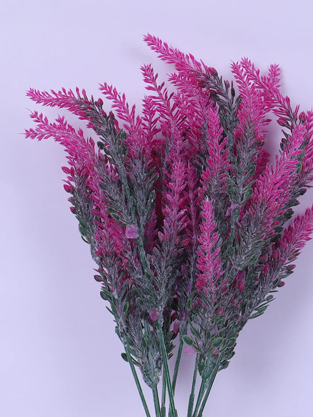 Artificial Lavender Flowers Faux Plants for Vase Pot Home Décor Wedding Kitchen Garden (Pack of 3, Purple)