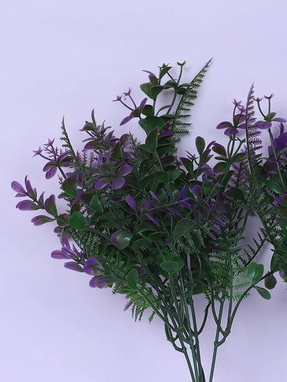 Artificial Green Eucalyptus Bouquets For Wedding Floral Arrangement (34 cm Tall, Pack of 3, Blue)