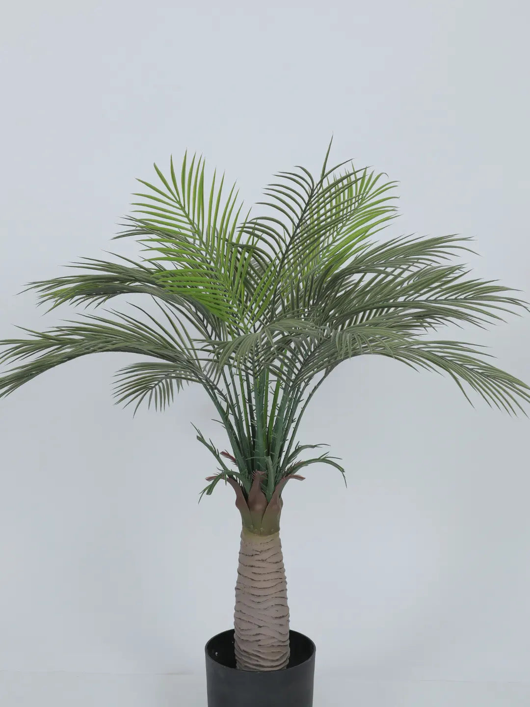 Artificial Tropical Bottle Areca Palm Plant with Basic Black Pot (100 cm Tall, Green)